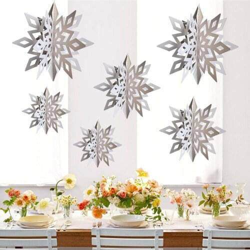 Artificial Snowflake Paper Garlands DIY Christmas Decoration Wall Ceiling Hanging Banner Party Decor Christmas Ornaments fl35
