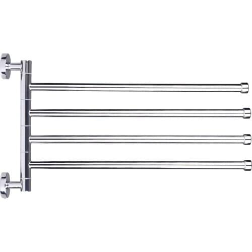 Space-saving Wall-Mounted Stainless Steel Swivel Bar Towel Rack Multifunctional Bath Towel Holder Bathroom Towel Rack Towel Bar