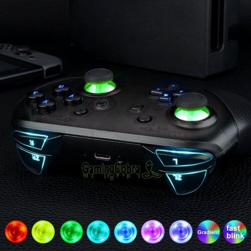 Multi-Colors Luminated Thumbsticks D-pad ABXY ZR ZL L R Classic Symbol Buttons DTFS LED Kit for NS Pro Controller