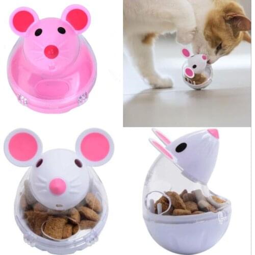 New Pet Cat Fun Tumbler Feeder Toy Mouse Leaking Food Balls pet leaking device funny cat interactive toy