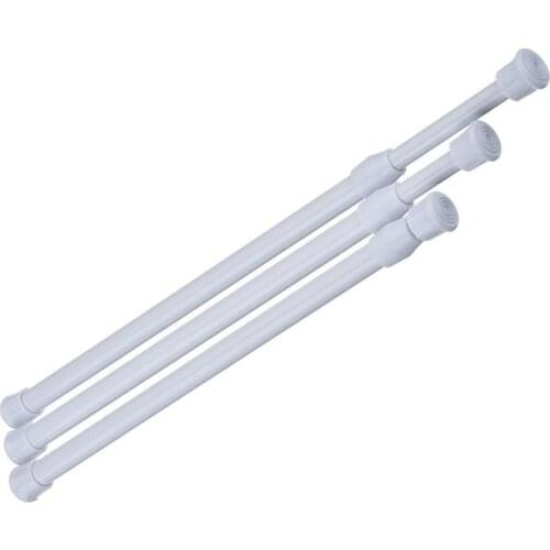 Adjustable Curtain Rod Metal Spring Loaded Bathroom Bar Shower Extendable Telescopic Poles Rail Hanger Rods