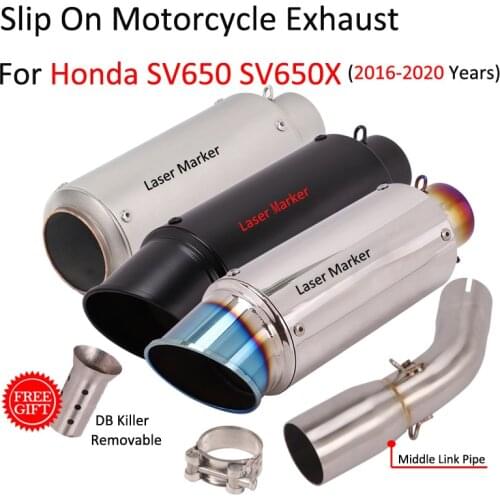 Slip On For SUZUKI SV650 SV650X SV650S SV 650 2016-2020 Motorcycle Exhaust Modified Escape Middle Link Pipe Muffler DB Killer