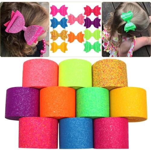 Xugar 3" 75mm 2yards/bag Chunky Glitter Ribbon Candy Shiny Glitter Ribbons For Crafts DIY Hair bows Accessories Apparel Sewing