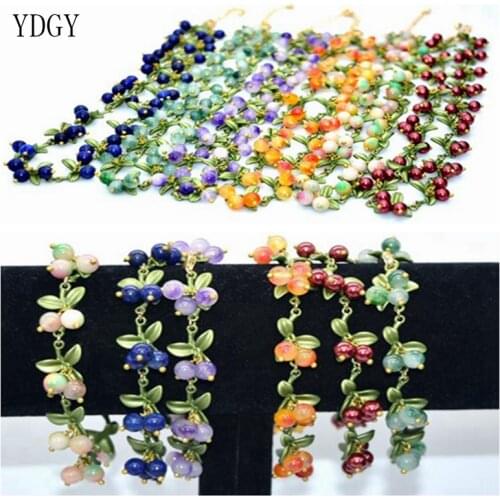 YDGY Wholesale Price Blueberry lapis lazuli Stone multicolor Necklace Women Fashion Jewelry