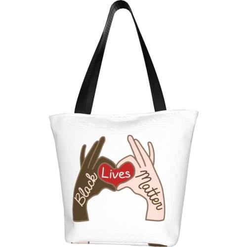 Black Lives Matter Anti Racist Shopping Bag Aesthetic Cloth Outdoor Handbag Female Fashion Bags