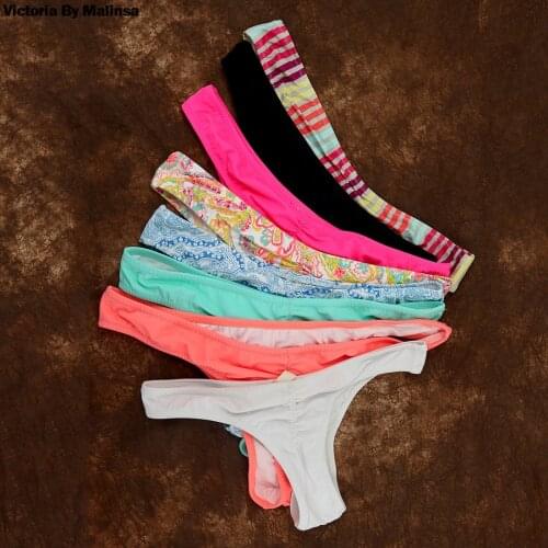 Women Cheeky Striped Bikini Bottoms V Thong Sexy Secret Swimwear Biquini Bikinis Brazilian Bikini Low Waist Bottom