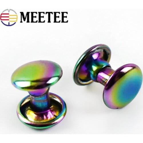 10/20/50sets 6/8mm Colors Double-sided Rivet Buckle Metal Hitting Nails Handbag Strap Shoes Rivets Button DIY Leather Accessory