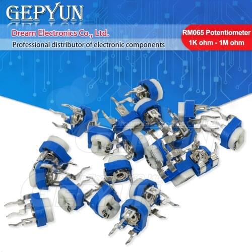 10pcs/lot RM065 RM-065 100 200 500 1K 2K 5K 10K 20K 50K 100K 200K 500K 1M ohm Trimpot Trimmer Potentiometer variable resistor