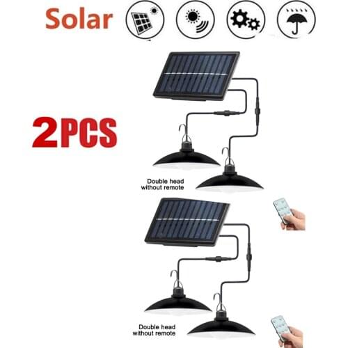 2pcs Retro Lampshade Solar Pendant Lamp Led Outdoors Indoor Chandelier Solar Light White Garden Lighting for Home Courtyard Deco