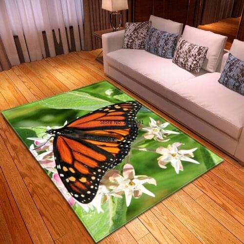3D Butterfly Print Large Size Carpets for Living Room Bedroom decor Carpet Cartoon Kids Play Area Rug Gifts for girls Floor Mats