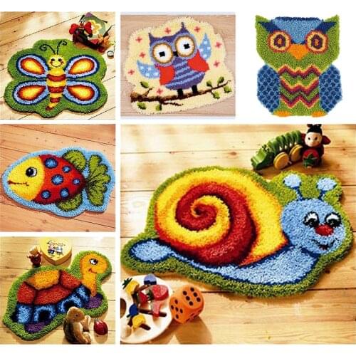 3D Embroidery Carpet Foamiran For Needlework Latch Hook Rug Kits Diy Knoopkussen Dieren Latch Hook Tapijt Kussen Knooppakket D