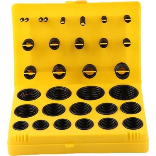 404pcs Rubber O Ring Assortment Seal Plumbing Garage Kit with Case O-Ring Washer Seals Black