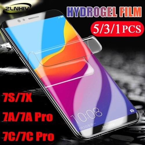 5/3/1Pcs soft full cover for huawei honor 7X 7S 7C 7A pro hydrogel film phone screen protector smartphone Not Glass protective