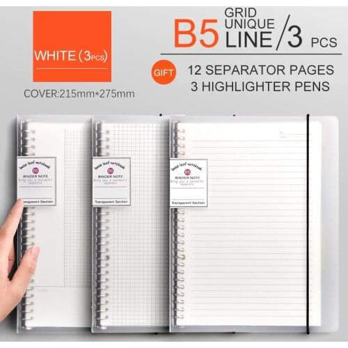 B5 loose-leaf binder Custom Printing Note Book A5 A4 Diary Soft Cover Agenda Customizable Leather Journal Hardcover Plan pvc