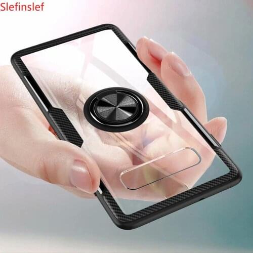 For Samsung Galaxy S10 Plus Case With Ring Stand Magnet Transparent shockproof Protective Back Cover case for samsung s10e s10