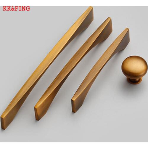 KK&FING Antique Matte Coffee Cabinet Handles Vintage Drawer Knobs Wardrobe Door Handles Kitchen Furniture Handle Hardware