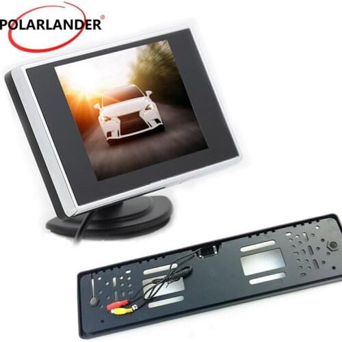 Rear view camera monitor 3.5 inch TFT LCD Backup Reverse Monitor Reversing camera Car Monitor Auto TV car license plate frame
