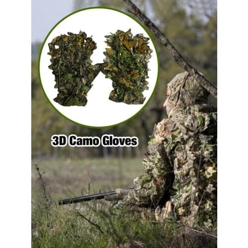 Sneaky 3D Camo Gloves Comfortable Non-slip Durable 3D Leaf Gloves Woodland Hunting Bird Watching Outdoor Photography 1 Pair
