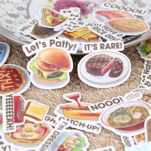40 Pcs/lot Food English homemade Decorative paper Sticker Decal For Phone Car Laptop Album diary Backpack Kids Toy Stickers