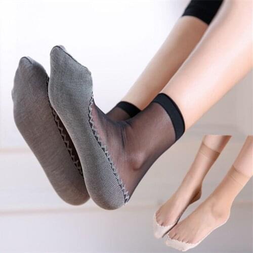 Ladies Women fashion Ultra Thin Elastic Silk cotton patchwork Shortsocks Ankle Low Cut casual Socks