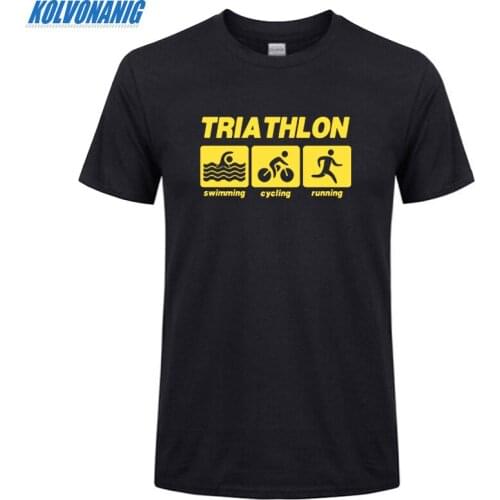 Summer 2019 New Men Casual T Shirts Triathlon Best Cotton O-Neck Short Sleeve Streetwear Mens Sportswear Tee-Shirts Plus Size