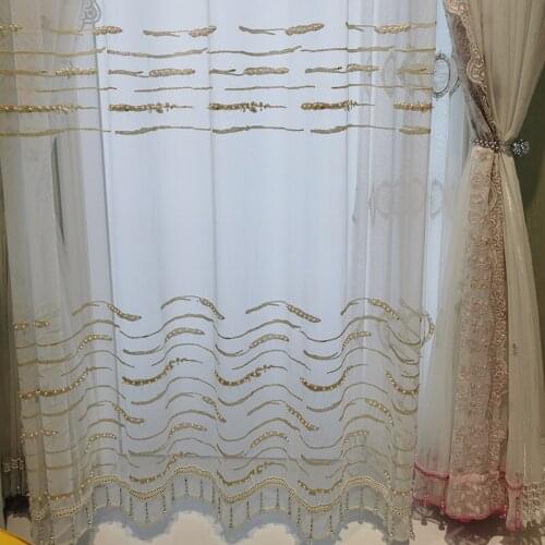 AS New Luxury Simple Embroidery Transparent Sea Soft Tulle Home Decoration Customization Curtains for Living Dining Room Bedroom