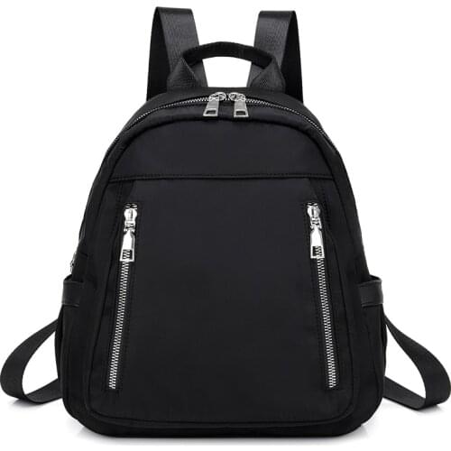 New Waterproof Nylon Women Backpack Zipper School Bags For Teenagers Girls Small Backpack Female Multifunction Student Rucksack
