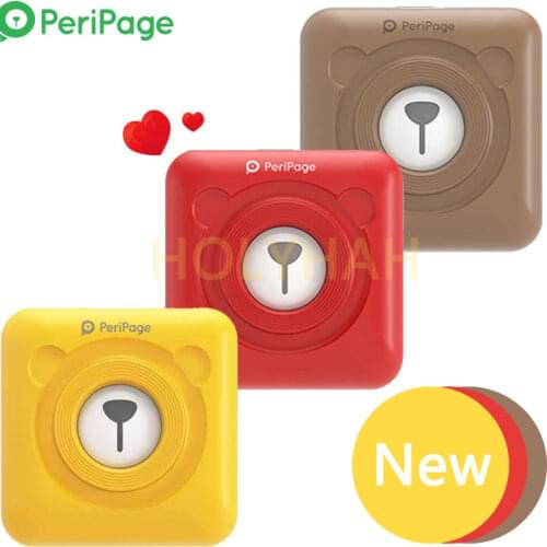New Peripage A6 Mini Portable Thermal Bluetooth Photo Printer Red Yellow Brown for IOS Android Phone AR Photo Birthday Gift