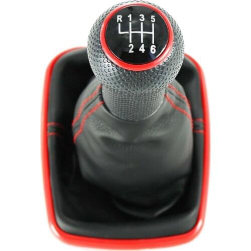For Seat Leon 2000 2001 Toledo 1999 2000 2001 New 6 Speed 23mm Red Line Gear Stick Shift Knob With Leather Boot