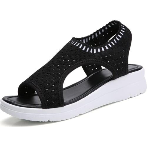 Women Sandals Female Shoes Woman Summer Wedge Comfortable Sandals Ladies Slip-on Flat Sandals Women Sandalias Plus Size 35-45