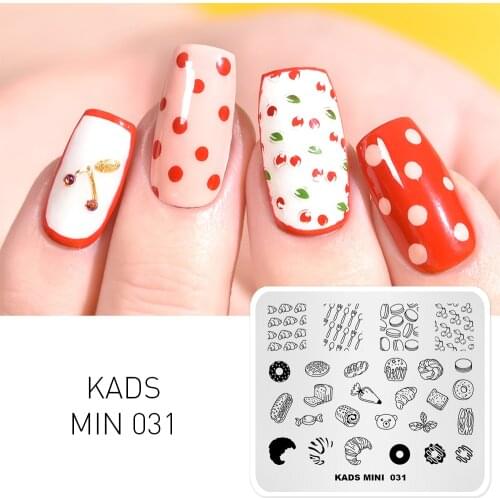 KADS Nail Art Template MIN 031 Afternoon Tea Image Template Manicure Nail Stencil Tools Stamp Mold Stamping Nail Art Plates