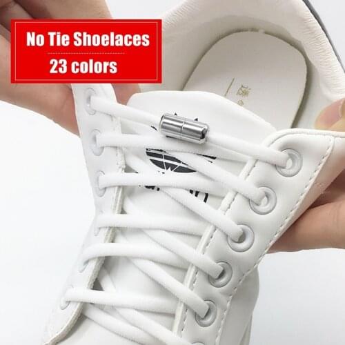 1 Pair New Elastic Shoe Laces Round No Tie Shoelaces for Kids and Adult Sneakers Shoelace Quick Lazy Laces 16 Color Shoe Rope