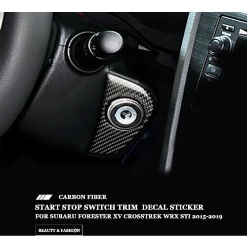 For Subaru Forester XV STI Crosstrek WRX 2015-19 Carbon Fiber Start Switch Trim