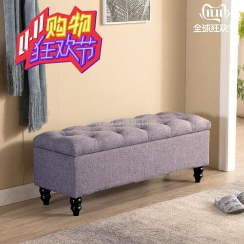 Cloth Art European Style Shoes Changing Sofa Stool Storage Stool Clothing Store Net Red Rectangular Storage Stool Solid Wood Ben