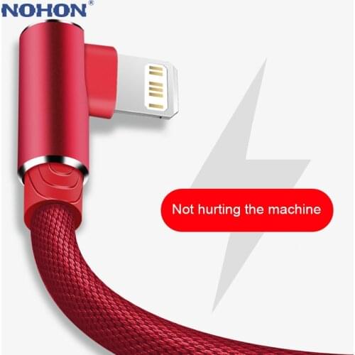 90 Degree Fast Charging USB Charger Cable For iPhone 6 6s 7 8 Plus 11 12 Pro Max X XS XR SE 2020 iPad Origin Data Cord Long Wire