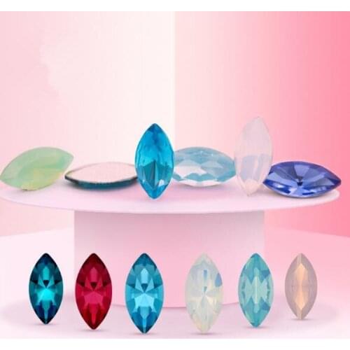 High Quality K9 More Colors Marquise Fancy Stone 7x15mm Navette Pointback Jewelry Stone