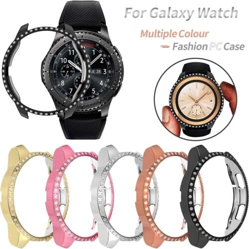 Women Diamond PC Protect Case for Samsung Galaxy Watch 3 Cover 41mm 45mm 42mm 46mm Active 2 1 Light Bumper for Gear S3 Shell