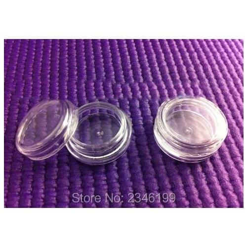 1G Cosmetic Powder Case,Small Round Jar, Transparent Color, Cosmetics Small Sample Packing Box, Mini Plastic Jar, 100pcs/lot