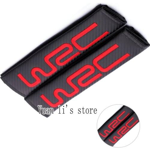 1pair=2pcs Car Carbon Fiber Texture Seat Belts Cover Shoulder Pads for WRC