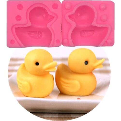1pcs Yellow Duck Silicone Mold Fondant Cake Decorating Tools Chocolate candy Gumpaste Sugar Craft Candle Resin Clay Baking tools
