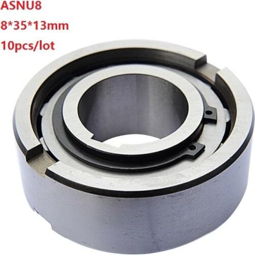 10pcs/lot ASNU8 ASNU08 NFS8 8×35×13mm One Way Clutch Roller Type Bearings Sprag Freewheel Backstop 8*35*13mm