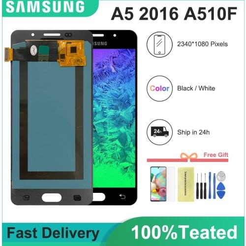 100% Test 5.2" For A5 2016 LCD Display A510 A510F A510M Replacement Touch Screen Assembly Display Free Tempered Glass