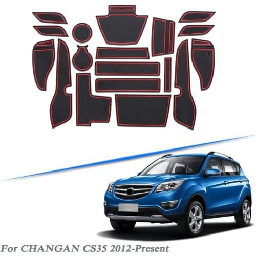 18pcs Car Styling For CHANGAN CS35 2012-Present Latex Gate slot pad Interior Door Groove Mat Non-slip dust Mat Accessories
