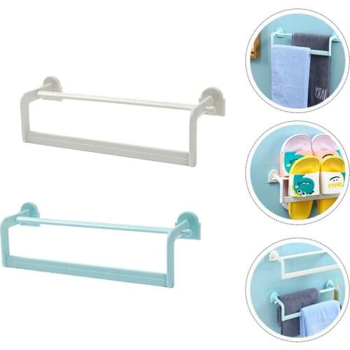 2pcs Towel Hanger Dual Bar Design Towel Holder Towel Rack Bathroom Accessories