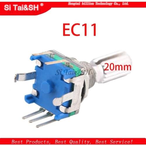 2PCS Plum handle 20mm rotary encoder coding switch / EC11 / digital potentiometer with switch 5 Pin