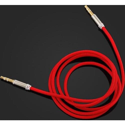 3.5mm 1M Male to Male Car Aux Auxiliary Cord Knit Stereo Audio Cable for Mobile Phone Adapters for samsung iphone xiaomi