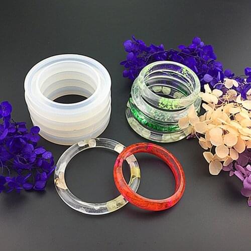 3 Clear Silicone Round Bracelet Mould For Resin Casting Jewelry Making Craft