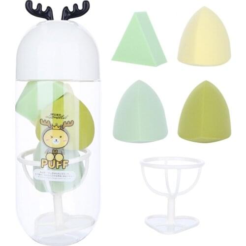 4Pcs Makeup Blender Cosmetic Puff Makeup Sponge with Storage Box Foundation Powder Sponge Beauty Tool Women Make Up Accessories