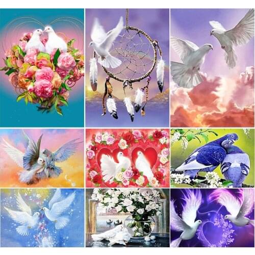 5D DIY Diamond Painting Animal Pigeon Cross Stitch Kit Full Drill Square Embroidery Mosaic Art Picture of Rhinestones Home Decor