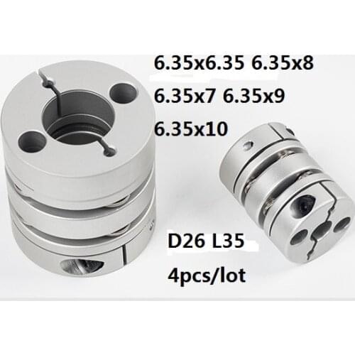 6.35x6.35 6.35x8 6.35x7 6.35x9 10mm Double diaphragm Disc coupling coupler screw rod servo motor encoder shaft coupling D26 L35